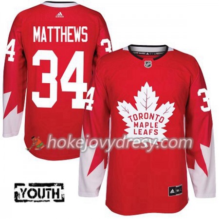 Dětské Hokejový Dres Toronto Maple Leafs Auston Matthews 34 Červená 2017-2018 Adidas Alternate Authentic